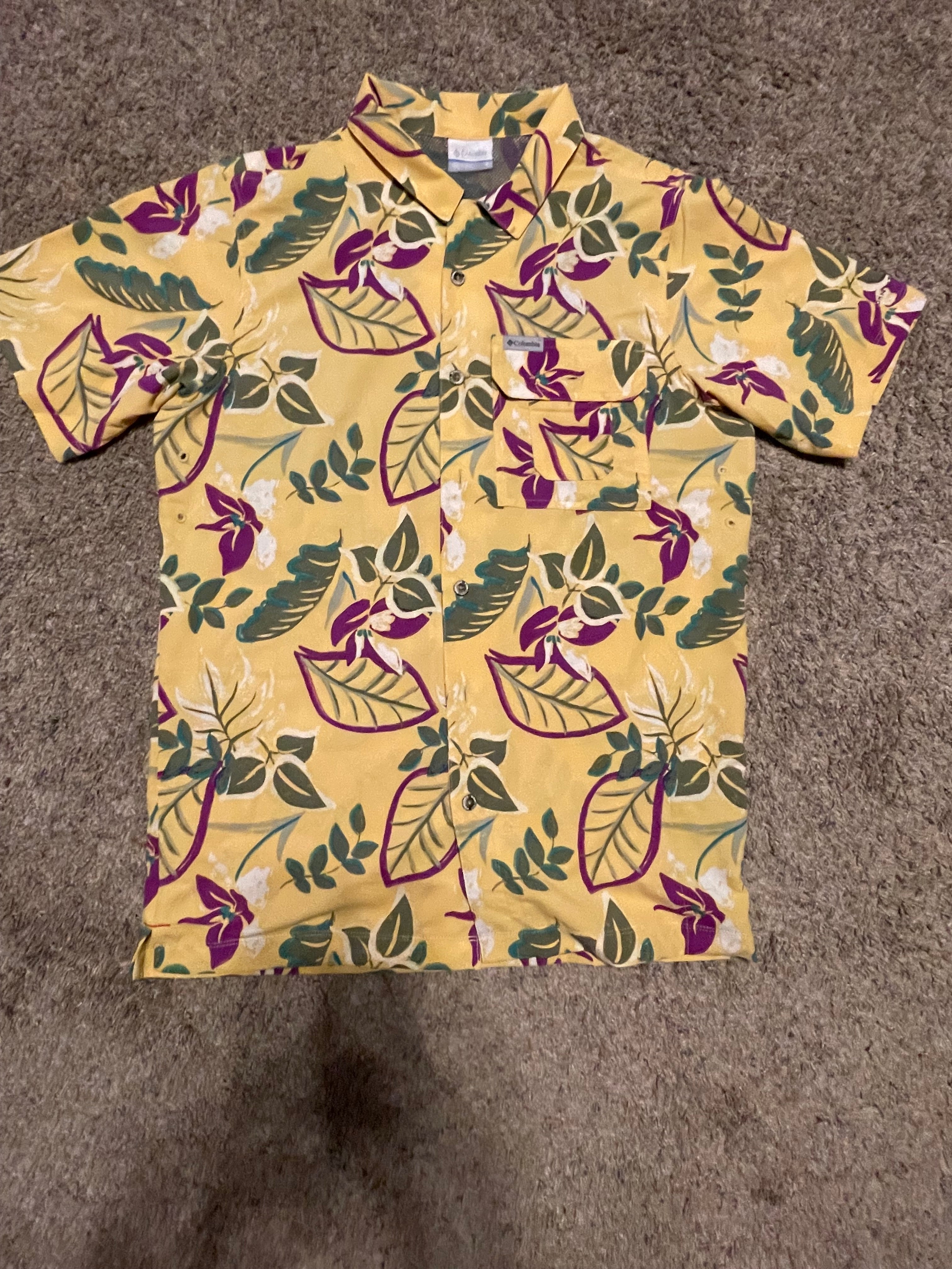 Columbia PFG Tropical Floral Button-Up Shirt