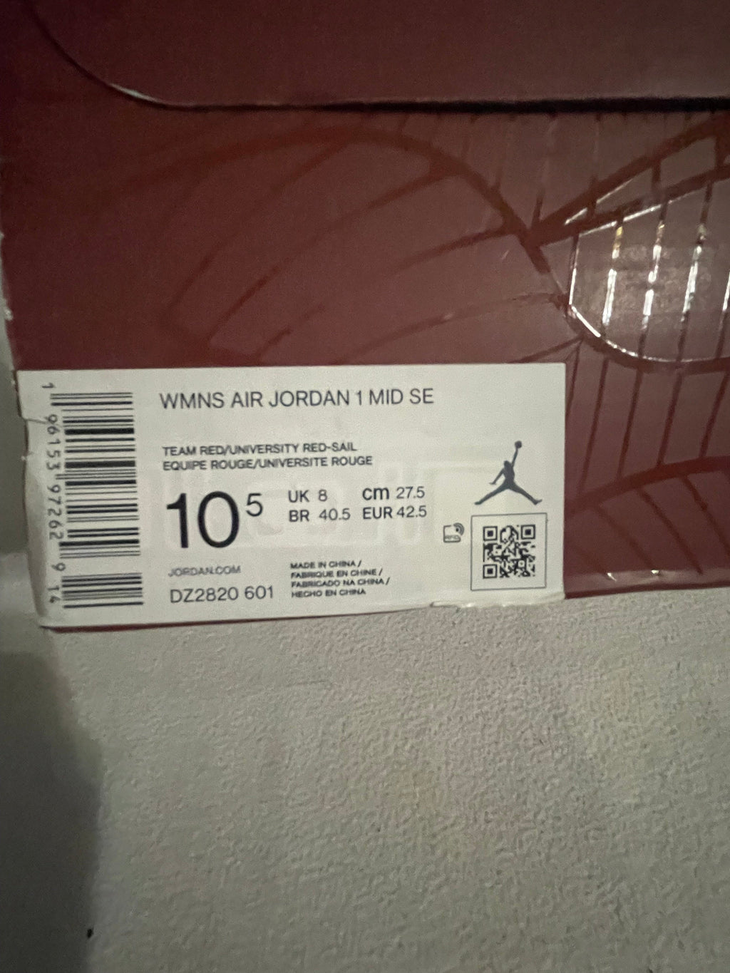 Air Jordan 1 Mid SE – Team Red / University Red-Sail (W)