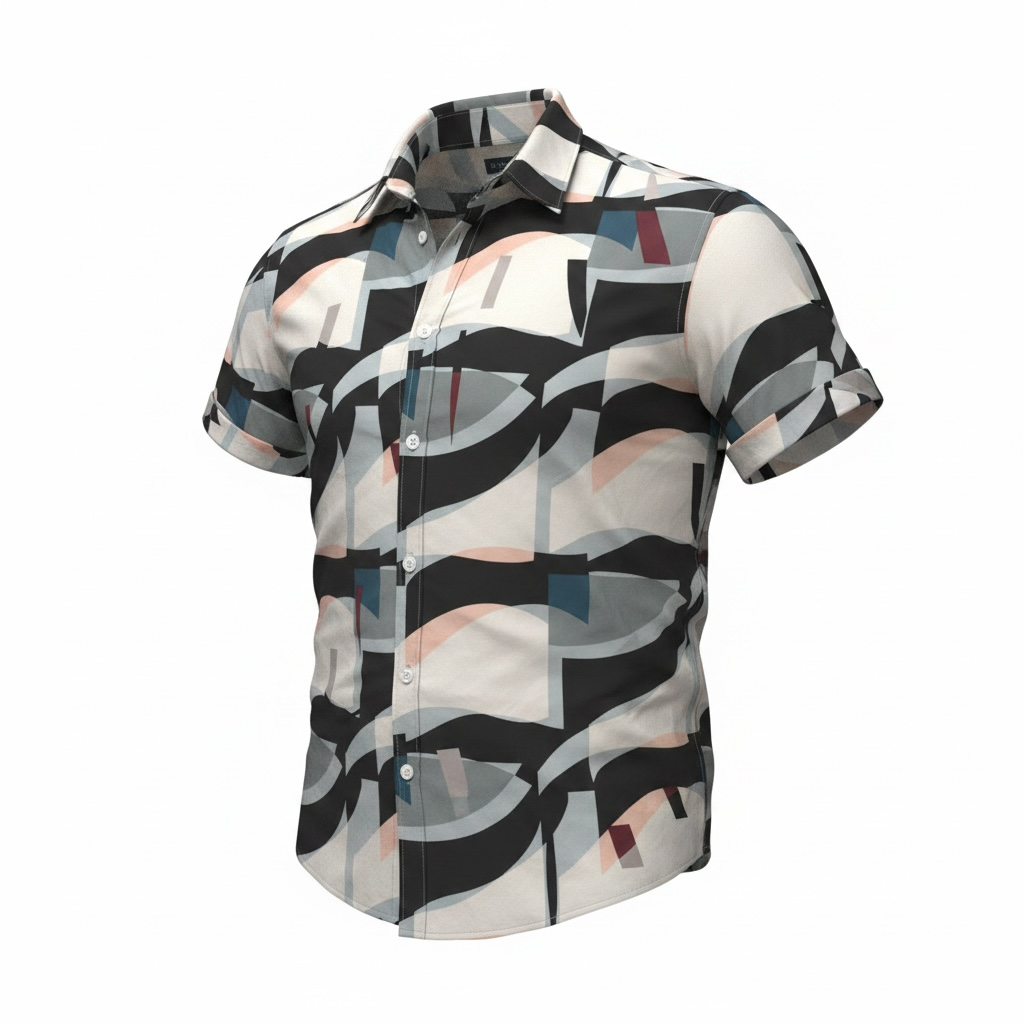 Perry Ellis Stretch Abstract Print Short-Sleeve Shirt