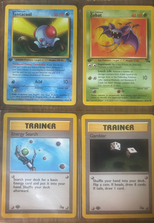 Pokémon 1st Edition Fossil Set Lot (9 Cards)