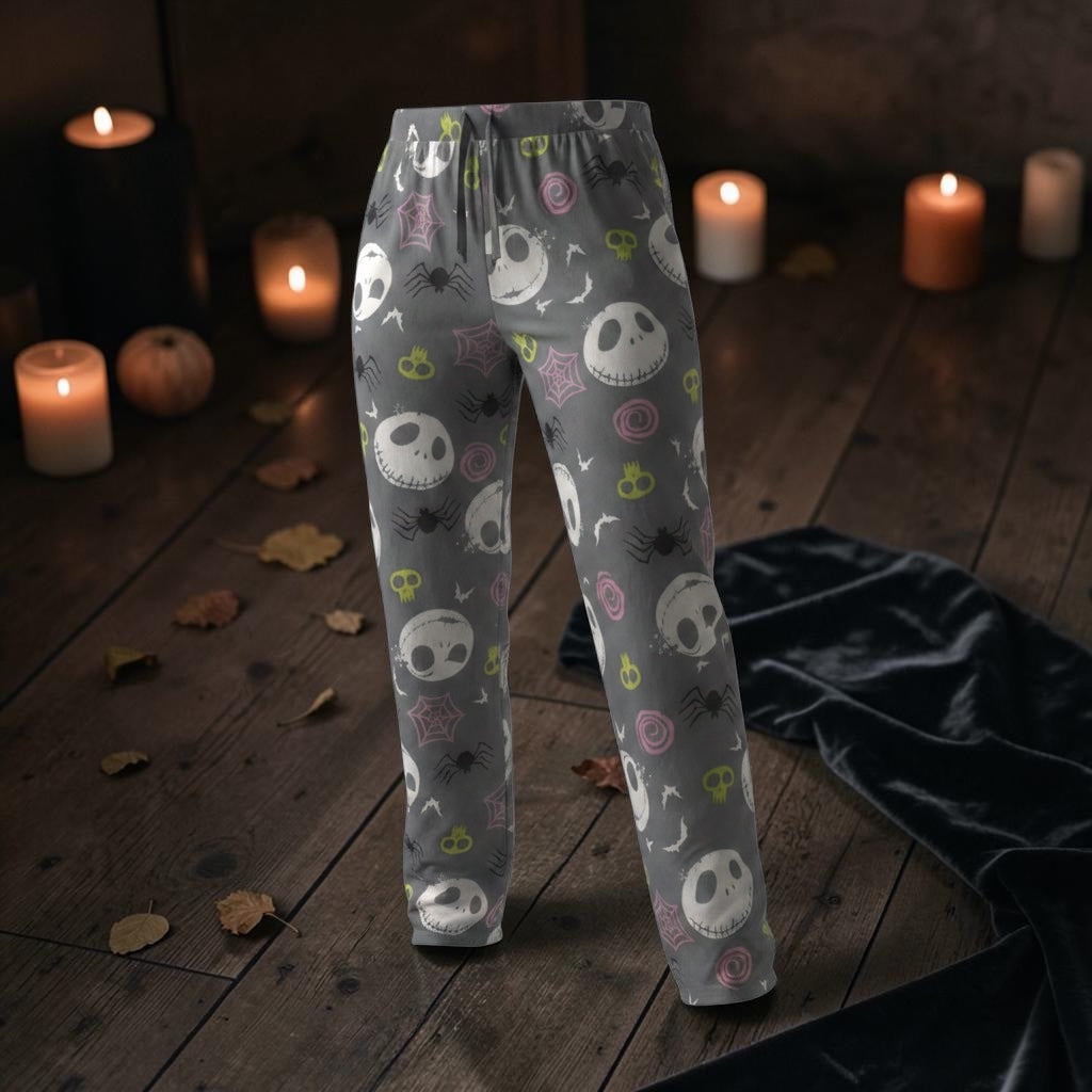 The Nightmare Before Christmas Cozy Jack Skellington & Friends Gray Jogger Pajama Pants
