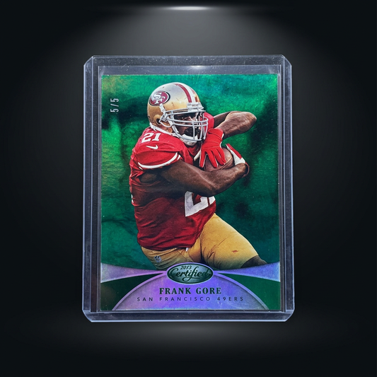 Frank Gore card front with dark spotlight background