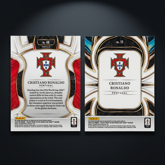Cristiano Ronaldo Panini Select Portugal 2-Card Lot | Terrace #48 & Equalizers #15