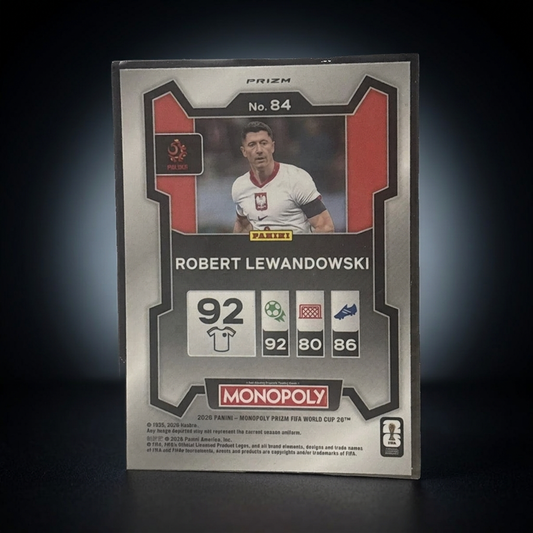 Robert Lewandowski 2026 Panini Prizm Monopoly FIFA World Cup Green Prizm No. 84 Poland